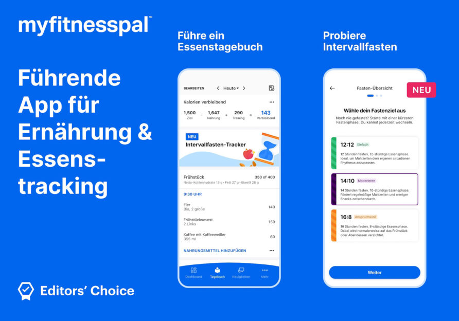 Handy mit geöffneter MyFitnessPal App